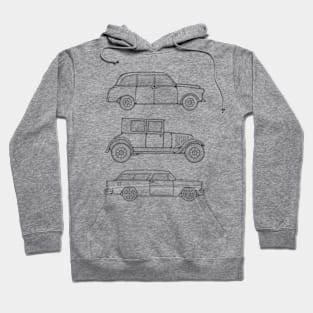 Vintage Cars Line Art Hoodie